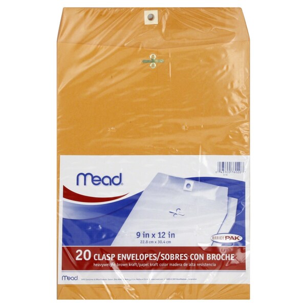 Mead Box Clasp Envelope 9X12 457078 Zoro